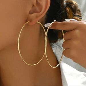 18 KT Gold Over Titanium Hoop Earrings